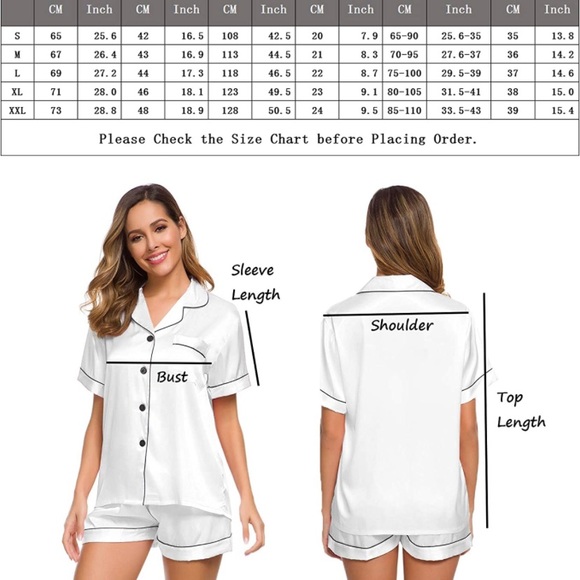 Bridal satin PJ set - Picture 3 of 4